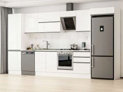 Alvinka 410X222 Cm High Gloss Mutfak Dolabı Mbb-E90B60S60-2 High Gloss | Beyaz - Suntalam