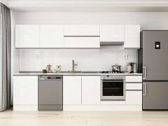 Alvinka 310X210 Cm High Gloss Mutfak Dolabı M-E90S60S40-1 High Gloss | Beyaz - Mdf