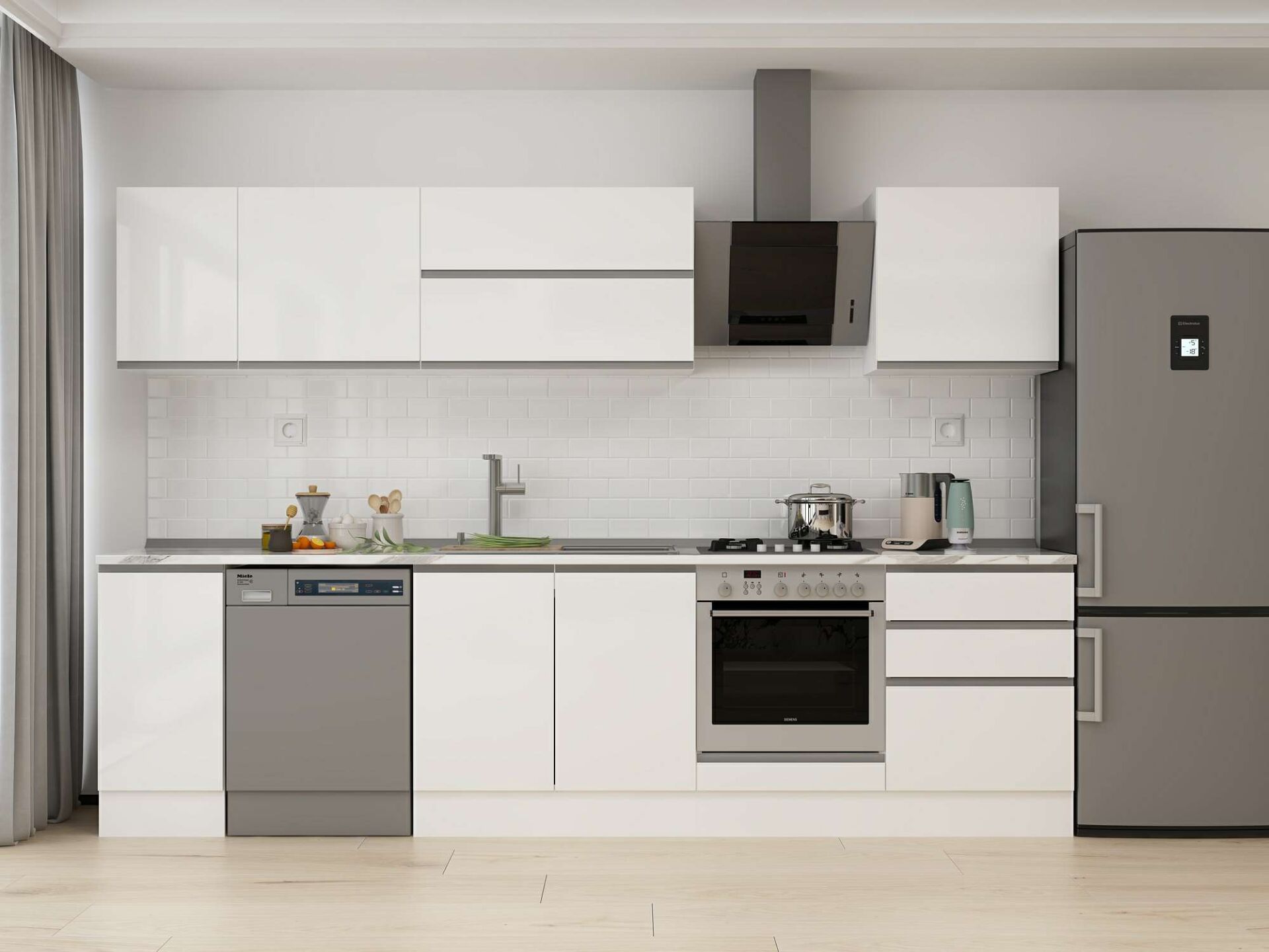 Alvinka 310X210 Cm High Gloss Mutfak Dolabı M-E90S40S60-2