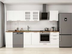 Alvinka 300X210 Cm Klasik Mebran Mutfak Dolabı M-E90S40S50-3 Mebran | Beyaz - Mdf