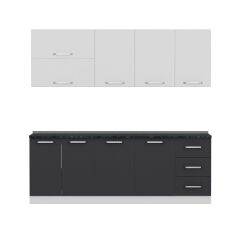 Minar 225 Cm Mutfak Dolabı Beyaz Antrasit 225-A1