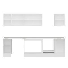 Alvinka 300X210 Cm Klasik Mebran Mutfak Dolabı M-E90S40S50-3 Mebran | Antrasit - Mdf