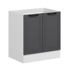 Alvinka Mutfak Modül Mbr_A Alt 2K 80Cm Evye Dolap Beyaz Antrasit Suntalam