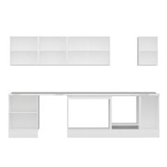 Alvinka 310X210 Cm High Gloss Mutfak Dolabı M-E90S60S40-2 High Gloss | Beyaz - Mdf