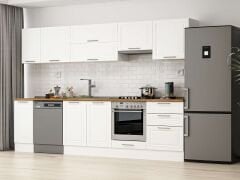 Alvinka 310X210 Cm Klasik Mebran Mutfak Dolabı M-E90S40S60-1 Mebran | Beyaz - Suntalam