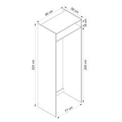 Alvinka Mutfak Modül Duz 80-H222Cm Buzdolabı Beyaz Beyaz