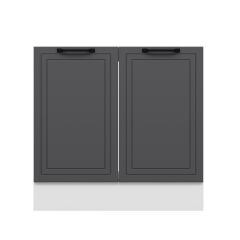 Alvinka Mutfak Modül Mbr_A Alt 2K 90Cm Evye Dolap Beyaz Antrasit Suntalam