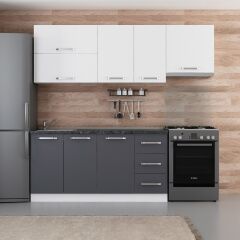 Minar 225 Cm Mutfak Dolabı Beyaz Antrasit 225-A4