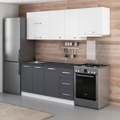 Minar 225 Cm Mutfak Dolabı Beyaz Antrasit 225-A4