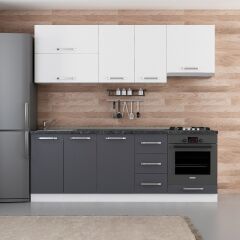 Minar 225 Cm Mutfak Dolabı Beyaz Antrasit 225-A5