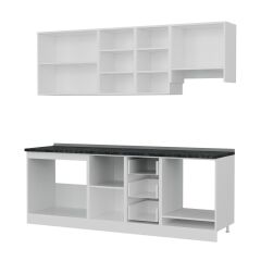 Minar 225 Cm Mutfak Dolabı Beyaz Antrasit 225-A5