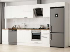 Alvinka 370X222 Cm Klasik Mebran Mutfak Dolabı Beyaz Beyaz Mb-E80S45S45-2
