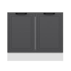 Alvinka Mutfak Modül Mbr_A Alt 2K 100Cm Evye Dolap Beyaz Antrasit Suntalam