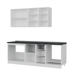 Minar 225 Cm Mutfak Dolabı Beyaz Antrasit 225-A6