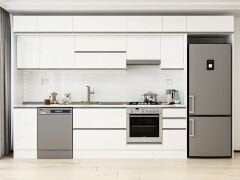 Alvinka 360X240 Cm High Gloss Mutfak Dolabı Mb-E80S40S40-1 High Gloss | Beyaz - Suntalam