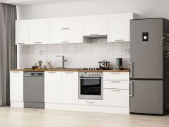 Alvinka 310X210 Cm Klasik Mebran Mutfak Dolabı M-E90S40S60-1 Mebran | Beyaz - Mdf