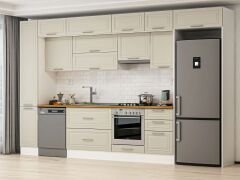 Alvinka 370X240 Cm Klasik Mebran Mutfak Dolabı Mbb-E80B40S50-1 Mebran | Kumtaşı - Mdf