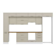 Alvinka 370X240 Cm Klasik Mebran Mutfak Dolabı Mbb-E80B40S50-1 Mebran | Kumtaşı - Mdf