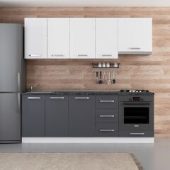 Minar 225 Cm Mutfak Dolabı Beyaz Antrasit 225-A8