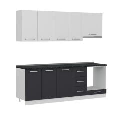 Minar 225 Cm Mutfak Dolabı Beyaz Antrasit 225-A8