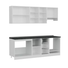 Minar 225 Cm Mutfak Dolabı Beyaz Antrasit 225-A8