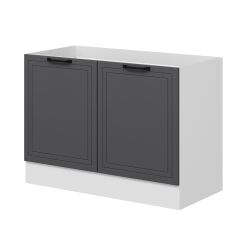 Alvinka Mutfak Modül Mbr_A Alt 2K 120Cm Evye Dolap Beyaz Antrasit Mdf