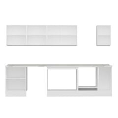 Alvinka 310X210 Cm High Gloss Mutfak Dolabı M-E90S60S40-3 High Gloss | Antrasit - Mdf