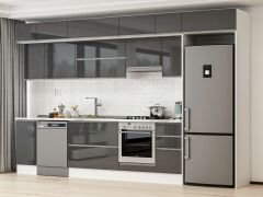 Alvinka 360X240 Cm High Gloss Mutfak Dolabı Mb-E80S40S40-1 High Gloss | Antrasit - Mdf