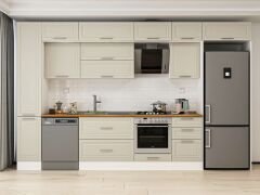 Alvinka 370X240 Cm Klasik Mebran Mutfak Dolabı Mbb-E80B40S50-2 Mebran | Kumtaşı - Suntalam