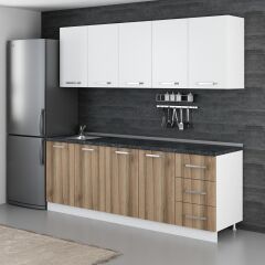 Minar 225 Cm Mutfak Dolabı Beyaz Dore 225-D2