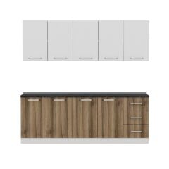 Minar 225 Cm Mutfak Dolabı Beyaz Dore 225-D2