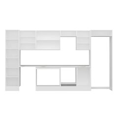 Alvinka 380X222 Cm Klasik Mebran Mutfak Dolabı Mbb-E80B50S50-3 Mebran | Kumtaşı - Mdf