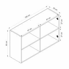 Alvinka Mutfak Modül Mbr_C Üst 2Dk1R 100-H60Cm Dolap Beyaz - Suntalam