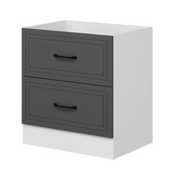 Alvinka Mutfak Modül Mbr_A Alt 2Ç 80Cm Evye Dolap Beyaz Antrasit Mdf