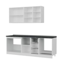 Minar 225 Cm Mutfak Dolabı Beyaz Dore 225-D3