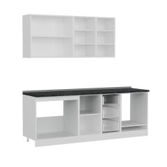 Minar 225 Cm Mutfak Dolabı Beyaz Dore 225-D3