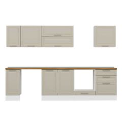 Alvinka 310X210 Cm Klasik Mebran Mutfak Dolabı M-E90S40S60-2 Mebran | Kumtaşı - Suntalam