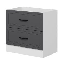 Alvinka Mutfak Modül Mbr_A Alt 2Ç 90Cm Evye Dolap Beyaz Antrasit Mdf