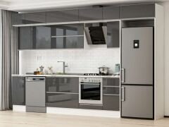 Alvinka 360X240 Cm High Gloss Mutfak Dolabı Mb-E80S40S40-2 High Gloss | Antrasit - Mdf