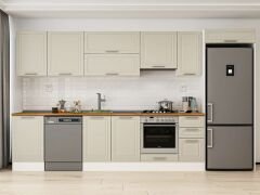 Alvinka 370X222 Cm Klasik Mebran Mutfak Dolabı Beyaz Beyaz Mb-E80S50S40-1