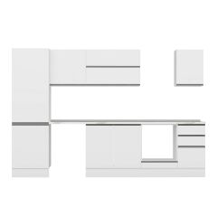 Alvinka 315X210 Cm High Gloss Mutfak Dolabı M-E90S60S45-2 High Gloss | Beyaz - Suntalam