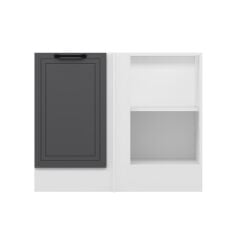 Alvinka Mutfak Modül Mbr_A Alt 1K1R 105Cm Köşe Dolap Beyaz Antrasit Mdf