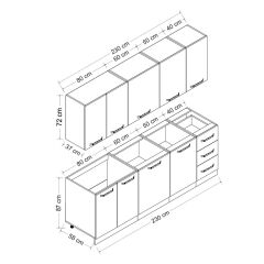 Minar 230 Cm Mutfak Dolabı Beyaz 230-B1