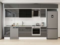 Alvinka 360X240 Cm High Gloss Mutfak Dolabı Mb-E80S40S40-3 High Gloss | Antrasit - Mdf