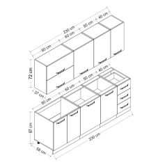 Minar 230 Cm Mutfak Dolabı Beyaz 230-B2