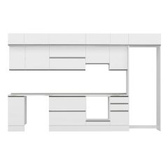 Alvinka 365X240 Cm High Gloss Mutfak Dolabı Mb-E80S40S45-1 High Gloss | Beyaz - Suntalam