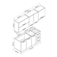 Minar 230 Cm Mutfak Dolabı Beyaz 230-B4