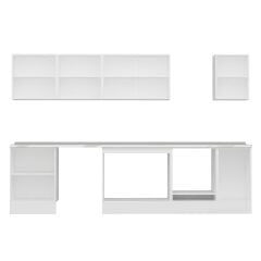 Alvinka 315X210 Cm High Gloss Mutfak Dolabı M-E90S60S45-3 High Gloss | Antrasit - Mdf