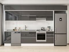 Alvinka 365X240 Cm High Gloss Mutfak Dolabı Mb-E80S40S45-1 High Gloss | Antrasit - Mdf