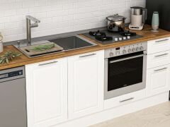 Alvinka 295X210 Cm Klasik Mebran Mutfak Dolabı M-E90S45S40-1 Mebran | Beyaz - Suntalam